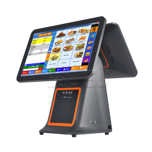JSJ95 Schwarz Dual Screen Registrier kasse Point of Sale System All-in-One-Desktop-Computer
