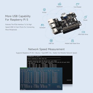 Cappello Aismartlink WAVESHARE PCIe to Gigabit Ethernet e USB 3.2 Gen1, compatibile con Raspberry Pi 5 Plug and Play - Product Image 5