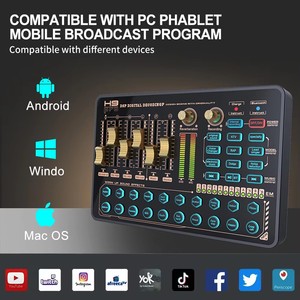 Tarjeta de sonido de condensador con cable profesional de voz para grabación de transmisión en vivo Tarjeta de sonido de audio Incluye auriculares de monitor - Product Image 2