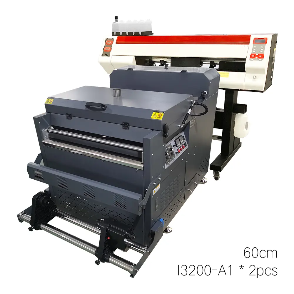 Stampante DTF economica 60 cm 2 teste i3200-A1 stampante a getto d'inchiostro automatica per maglietta con pellicola per animali domestici inchiostro bianco