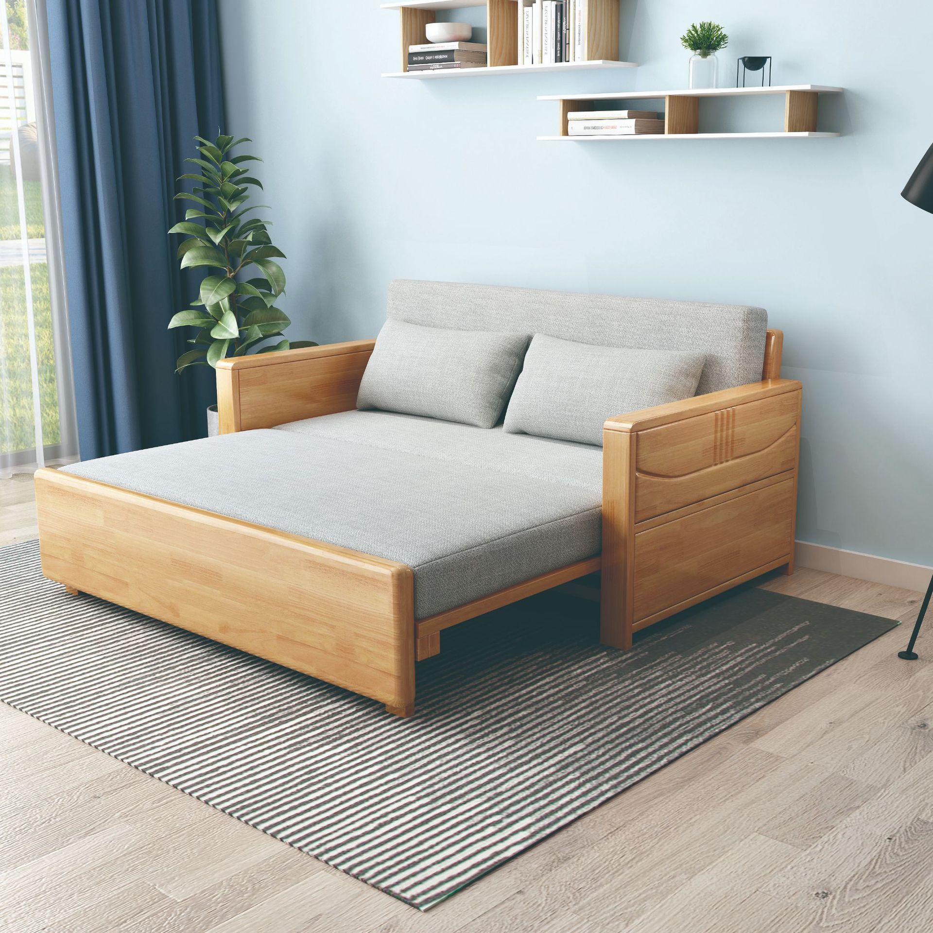 Natural wood color solid wood