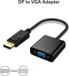 Convertidor SYONG DP a VGA de alta calidad, entrada DisplayPort A Adaptador de salida VGA (macho a hembra) conectores chapados en oro, negro - Product Image 2