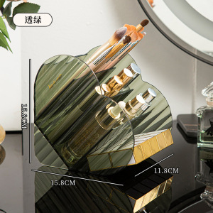 Translucent green cosmetic storage box