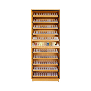 Mehr schicht ige <span class=keywords><strong>Smoke</strong></span> Shop Schrank Tabak laden Holz Zigaretten ständer Zigaretten regale mit Drücker - Product Image 2