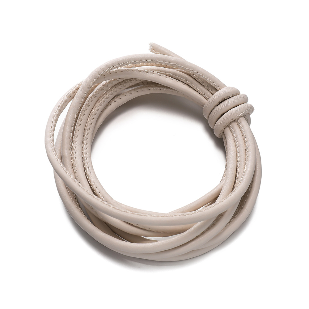 Fil à crochet à âme en coton PU - blanc cassé, 2 mètres