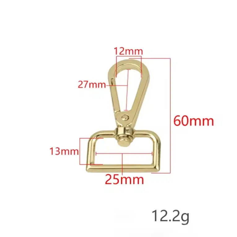 25 mm 크기 아연 합금 핸드백 하드웨어 액세서리 가방 회전 랍스터 걸쇠 금속 스냅 후크