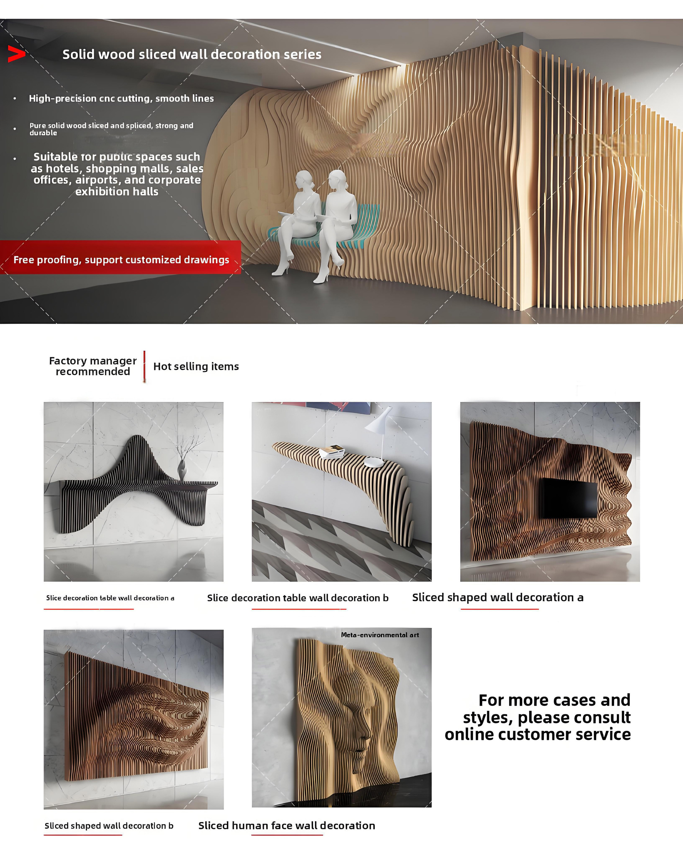 Decorazione da parete in legno massello a fette