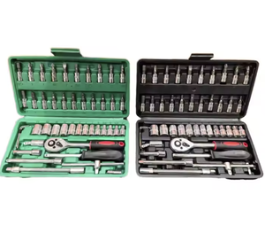 46pcs מאסטר כלי מכונאי ערכת עם 3/8 "ratchet, sae/שקעים מטרי, torx/hex, מוטות הרחבה-מקצועי כיתה-001