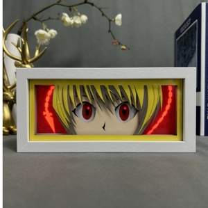 2025 tasarımlar bir adet Zoro Luffy lazer kesim kağıt Anime ahşap çerçeve odası dekor için animasyon Lightbox masa Led gece lambası lamba - Product Image 2