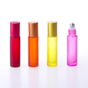 10ml Colorful Frosted Roll on Bottles Thick Glass Massage Roller Bottles Tube Vials Containers for Essential Oil and <strong>Perfumes</strong> - Product Image 4