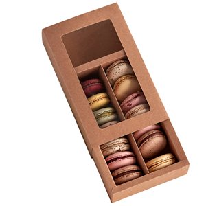 <strong>Custom</strong> Macaron Cake <strong>Box</strong> <strong>with</strong> Transparent <strong>Display</strong> <strong>Window</strong> Macaron Container Paper <strong>Box</strong> - Product Image 2