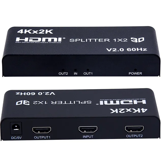 4K * 2K Haute qualité OEM 1X2 hdmi Splitter 1 in 2 Out hdmi splitter pour double moniteurs Pour DVD PS4 HDTV hdmi splitter