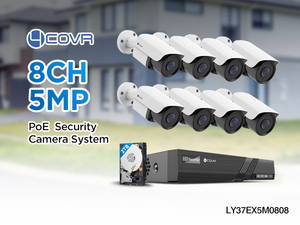 8 pezzi 5MP commerciale IP67 IP sistema di telecamere Bullet visione notturna 24/7 registrazione NVR 2TB HDD PoE Mic integrato 4K 8CH sistema di sicurezza