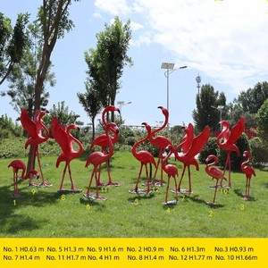 Ngoài Trời Công Viên Chủ Đề Cuộc Sống Hiện Đại Kích Thước Flamingo Sợi Thủy Tinh Điêu Khắc Động Vật Để Bán - Product Image 6