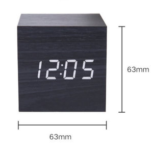 Despertadores LED de madera Temperatura Reloj electrónico Control de sonidos Pantalla LED digital Reloj de mesa de escritorio - Product Image 2
