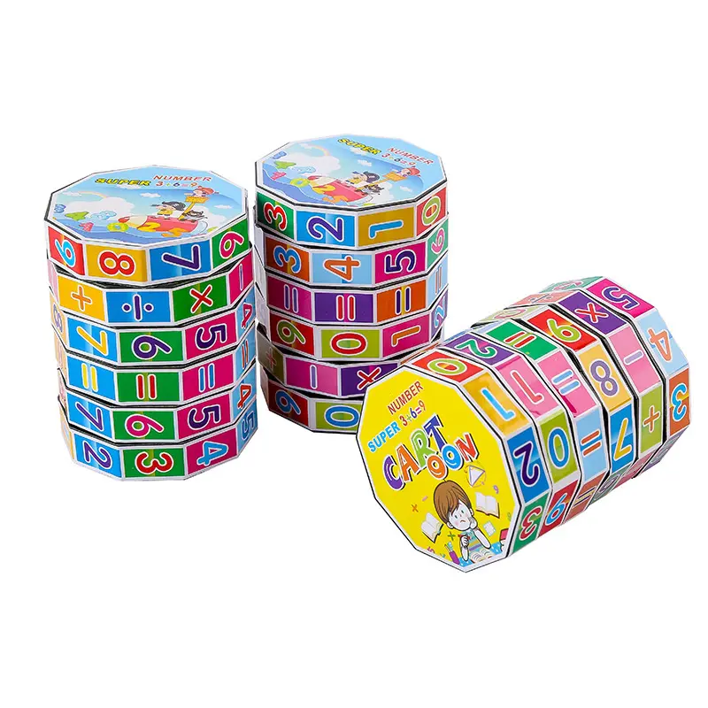 Cube magique numérique créatif jouet de puzzle Cube cylindrique Cube en plastique cylindrique cadeau mathématique