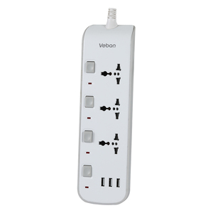 3Outlet 3USB Cable <strong>Extension</strong> <strong>Socket</strong> Universal Style with Multi Plug OEM Power Strip Separated Switches Copper Connection - Product Image 2