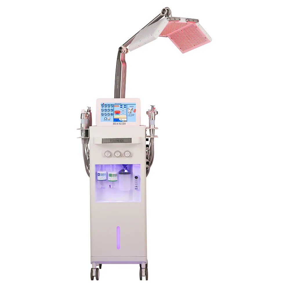 Máquina de microdermoabrasión hidráulica multifuncional, máquina Facial de diamante Hydra Aqua con terapia de luz Led roja PDT, 2023