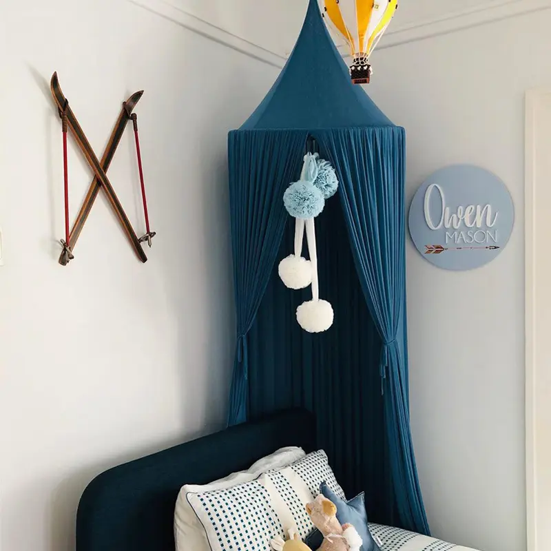Mosquitera de encaje de princesa de estilo nórdico para cuna de niñas, cortina de cama, decoración para habitación de niños