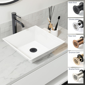 Bathroom Sink Strainer with or Without <strong>Overflow</strong> 1.5&quot; Stainless Steel <strong>Grid</strong> Sink <strong>Drain</strong> Replacement Universal Sink Drainer - Product Image 5