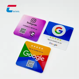 Kleber Google Review Acryl Aufkleber Nfc Rfid Münze Acryl Karte Tags Nfc Acryl platte Mit Qr und Nfc Chip - Product Image 3