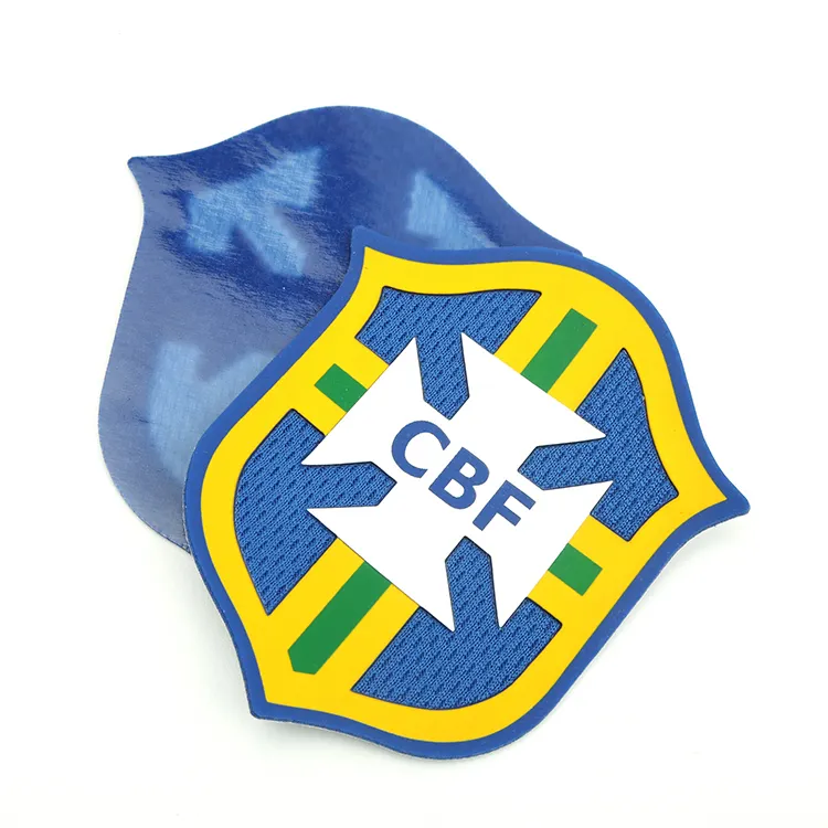 Parches de tela de silicona 3D PVC, insignias de logotipo de marca, uniforme de Club deportivo, precio directo de fábrica
