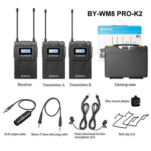 אלחוטי Lavalier מיקרופון מערכת עבור iPhone 11 8x7 6 מצלמה BOYA כפול ערוץ 2 משדר 1 מקלט עבור DSLR מקליט