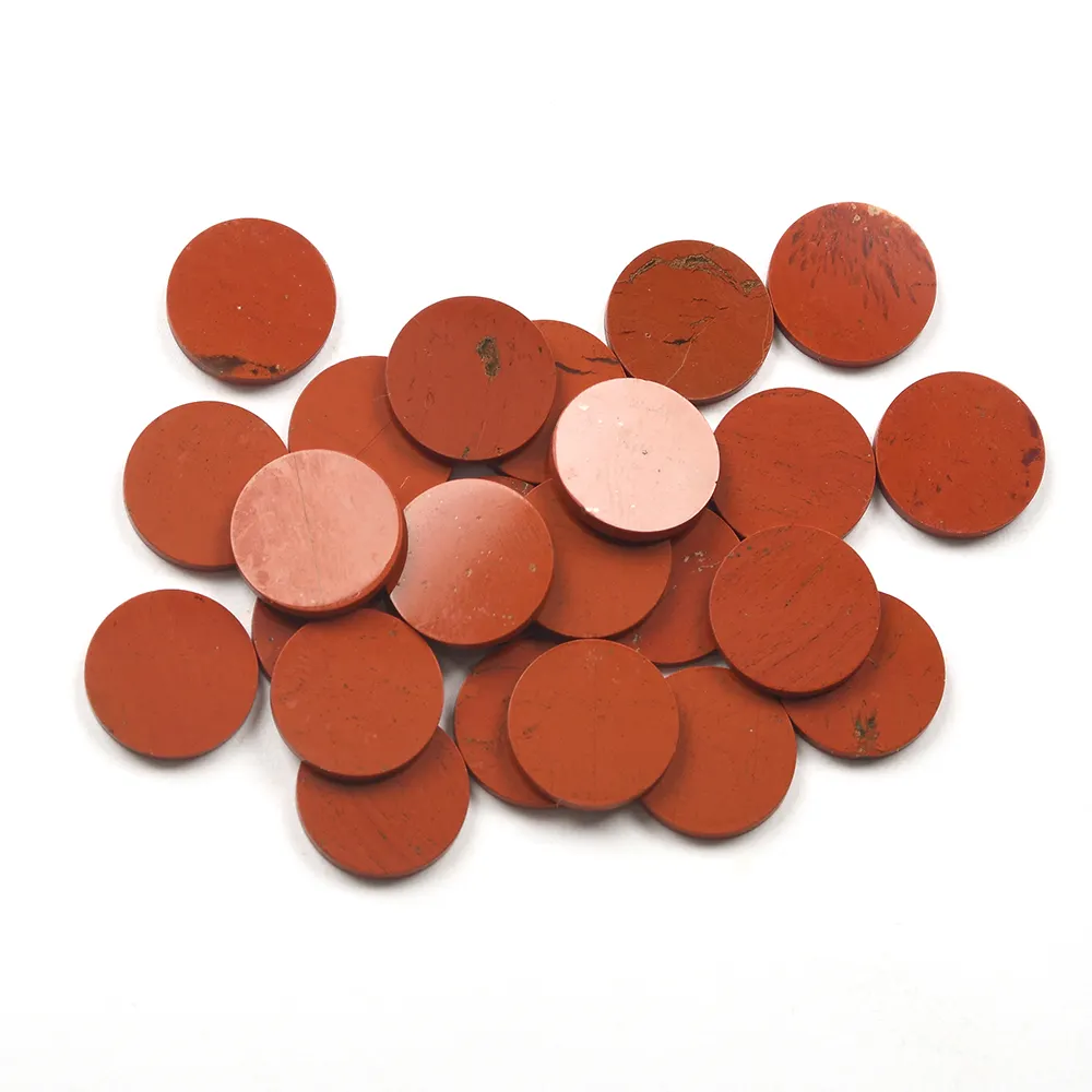 Jaspe rojo natural corte tamaño forma venta al por mayor de alta calidad redondo doble cara plana suelta piedras preciosas jaspe rojo
