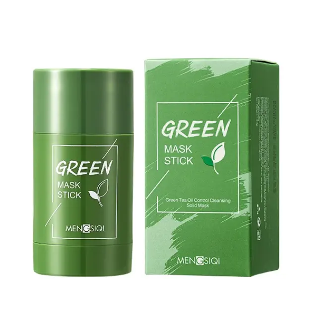 Masque blanchissant à thé vert naturel, bâton en argile purifiant, pour le visage, bâton à thé vert, g