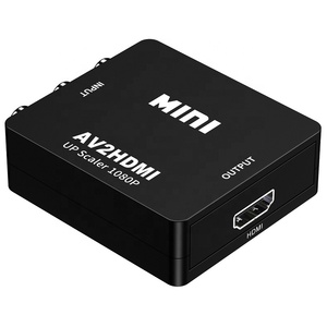 黑色RCA至Hdmi 1080P迷你RCA复合CVBS视频音频转换器适配器PAL/NTSC影音至Hdmi转换器适配器，适用于PS3/STB