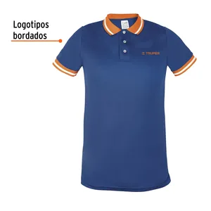 Truper 100% polyester hiệu suất cho Polo playera Para Hombre XL Y 4XL Azul eeg chống nhăn tối thêu mô hình rắn - Product Image 2