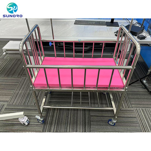 Sbct11 Trung Quốc giá thấp 304 thép không gỉ phòng khám bé cot bé có thể tháo rời giường sơ sinh bé cũi cho bệnh viện - Product Image 1