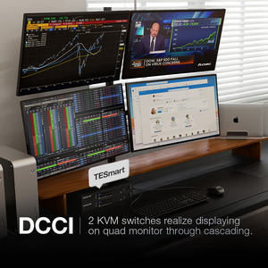 TESmart OEM Dual Monitor <strong>8</strong> X2 DP <strong>KVM</strong> <strong>Switch</strong> USB 2.0 for Office DCCI Hot Plug Auto Scan 4K60Hz <strong>KVM</strong> <strong>Switch</strong>