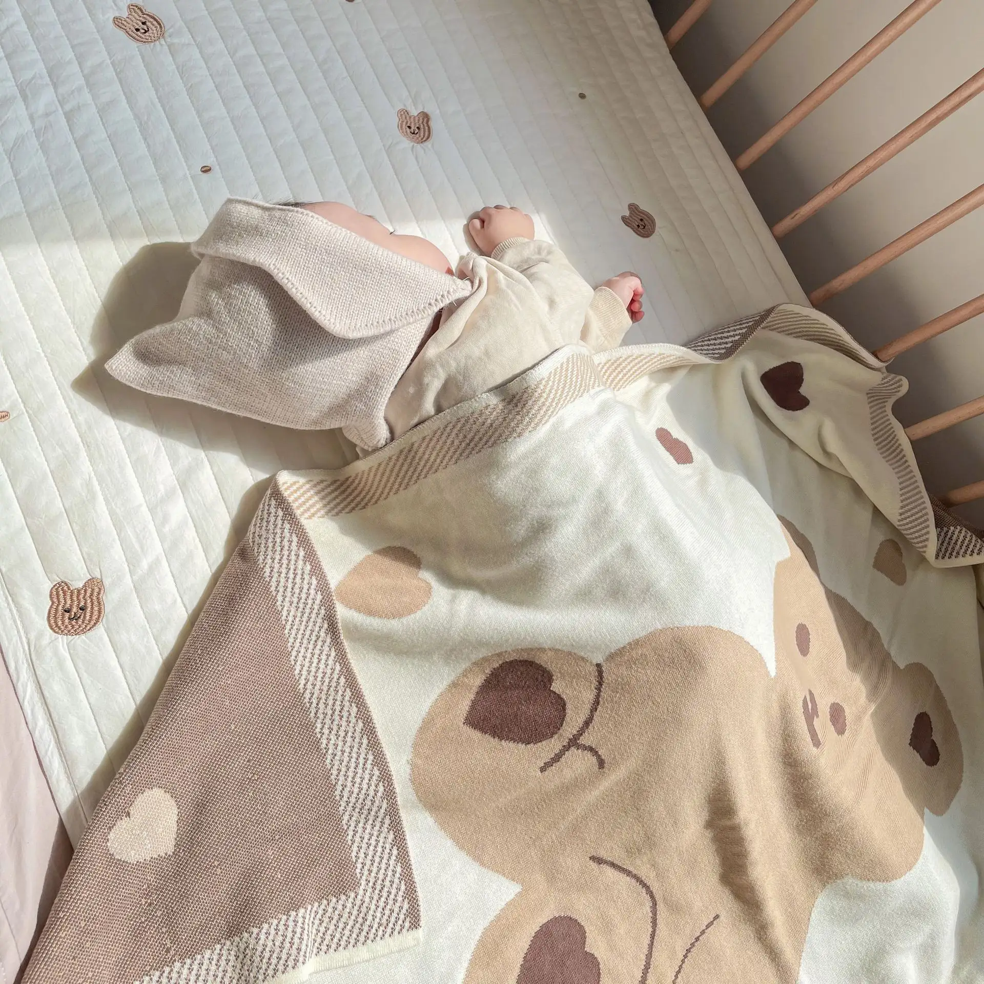 Coperte per bambini di alta qualità neonato Swaddle Wrap 80*110cm cotone lavorato a maglia neonato passeggino trapunta biancheria da letto
