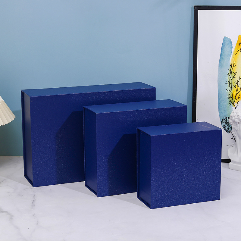 Coffret cadeau bleu à rabat