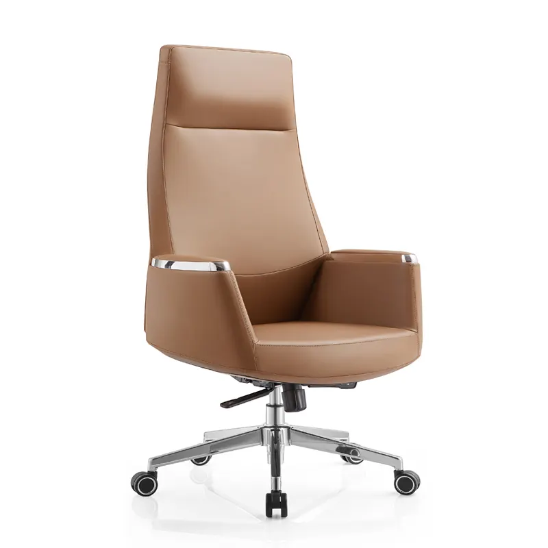 Mobilier de bureau de luxe en cuir à dossier haut, design moderne pouvant être incliné chaise de bureau de direction