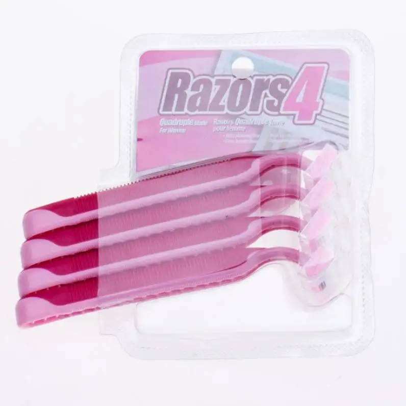 4 pz/set da barba e colori testa del rasoio di rimozione dei capelli Classico di sicurezza rasoio Usa E Getta coltello da barba