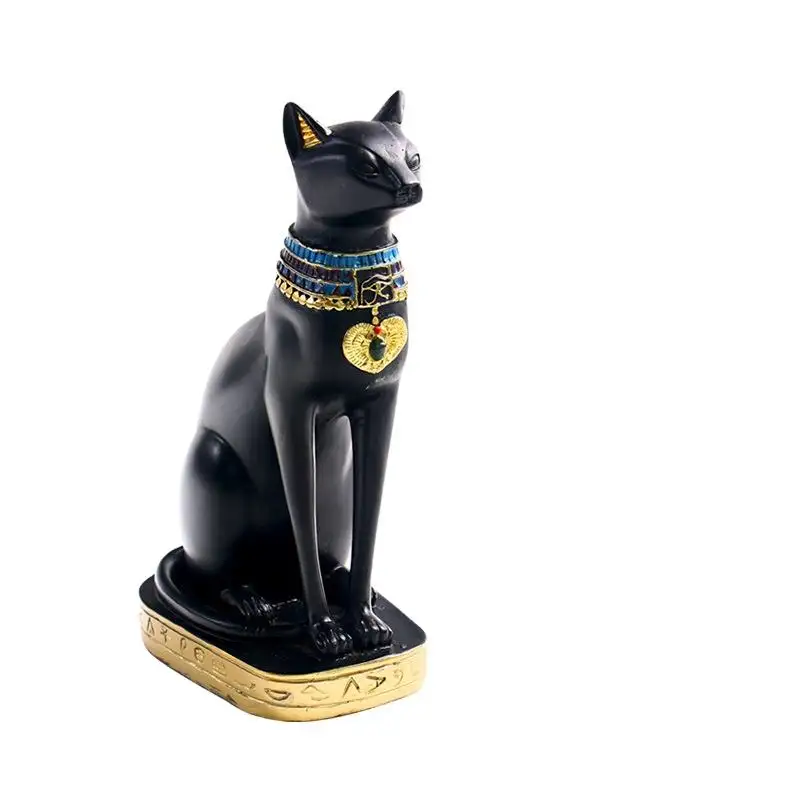 Egípcio estilo pirâmide persiano gato, resina artefato artesanal gato artesanato rainha estátua