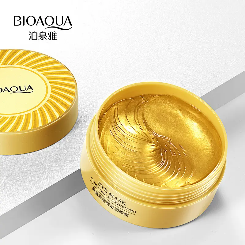 Bioaqua máscara hidratante de radiância, de luxo dourado, máscara para os olhos diminuindo olheiras e melhorar