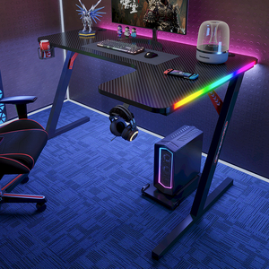 Escritorio de juegos de esquina en forma de L Mesa de computadora de PC grande con estante de soporte de monitor - Product Image 1