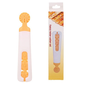 1 takım pişirme araçları Pizza bıçağı pasta kabuk kesici 4-in-1 fantezi rulo kesici SET ev kek dantel kesici özel Logo Opp torba - Product Image 5
