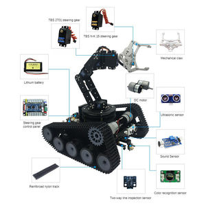 Open Source Intelligent Crawler Roboterarm Kit mit 6 Grad Freiheit Hindernis vermeidung & Trolley Competition Set