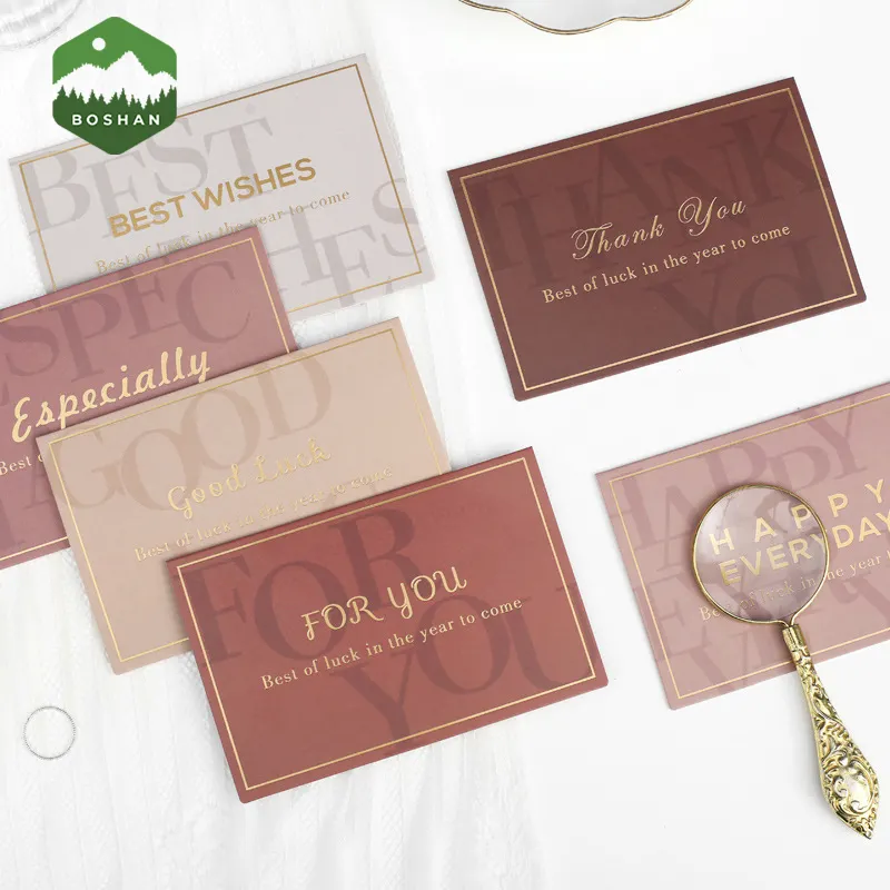 Cartão de agradecimento personalizado de luxo, folha de ouro preta com envelope e adesivos, cartão de visita, agradecimento, para casamento e negócios