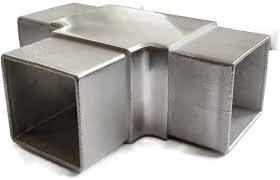 SS304 Black Tube Stainless Steel Handrail Fitting Glass Railing Stair Accessories <strong>Square</strong> 4 <strong>Way</strong> Tee - Product Image 4