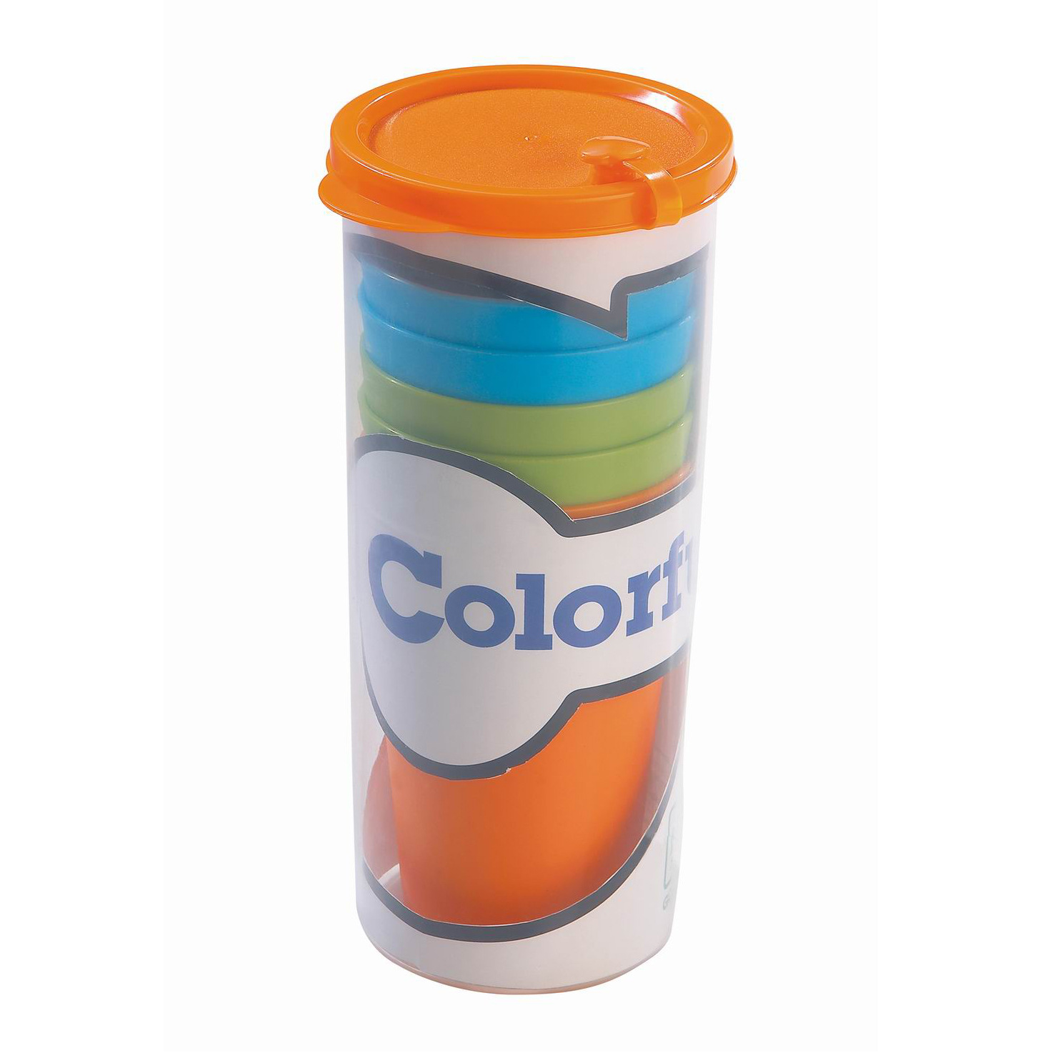 Blue, green, orange