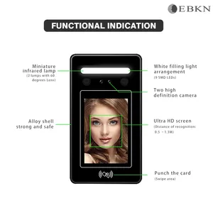 Free Software Facial Device <strong>Face</strong> <strong>Recognition</strong> Facial <strong>Recognition</strong> Time Attendance Machine Access Control - Product Image 2