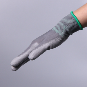 Economical Breathable Gray Polyurethane Palm Coated <strong>Gloves</strong> with Ultimate Flexibility