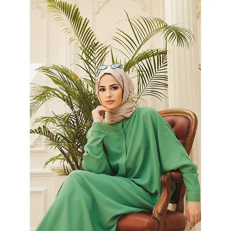 Wholesale Online Muslim Kimono Style Elegant Abaye Islamic Clothing Juba silky Dresses