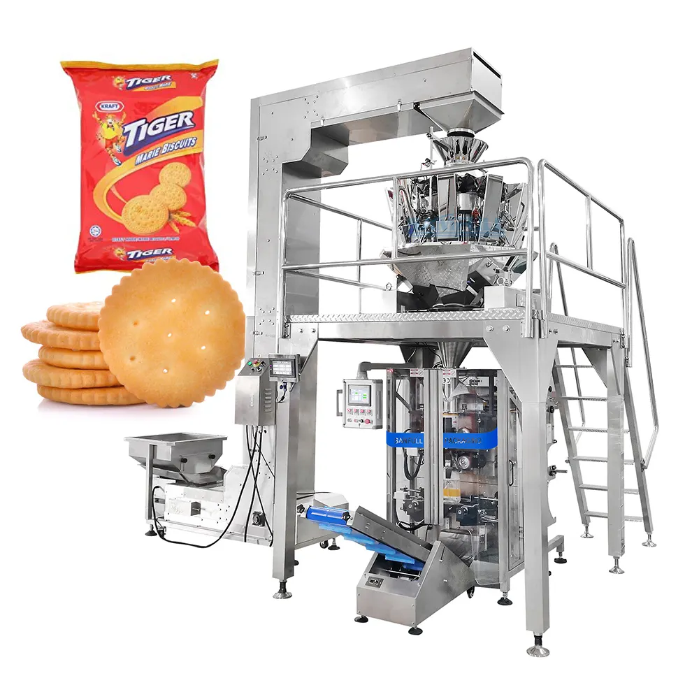 Pesatura automatica insaccamento alghe snack sale marino confezionatrice per alimenti sacchetto di plastica azoto gamberetti cracker confezionatrice