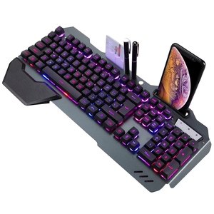 Teclado con cable con retroiluminación RGB Anti-ghosting Teclado mecánico para juegos para PC Teclado de jugador impermeable de escritorio - Product Image 1
